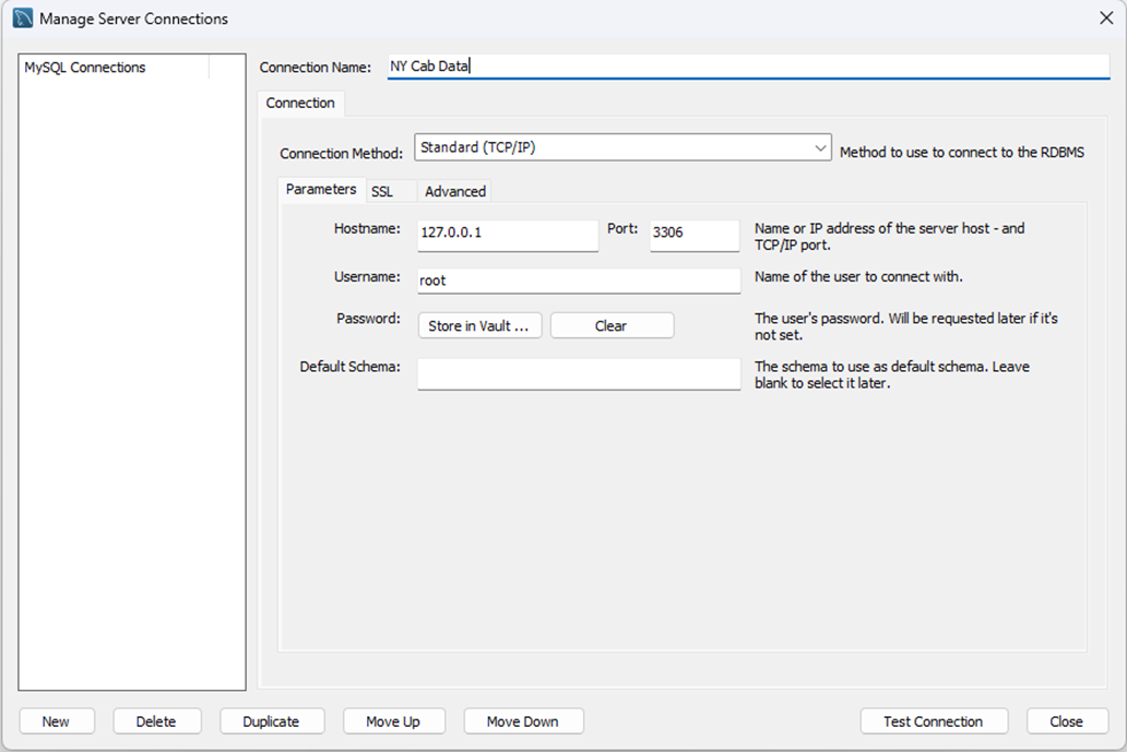 MySQL Workbench Connect to DB