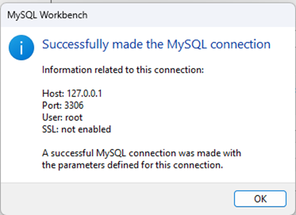 MySQL Workbench Test Connection